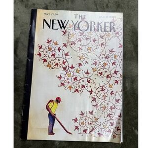 The New Yorker Magazine October 13 2025 Brian Stauffer Leaf Blower Omega Ad